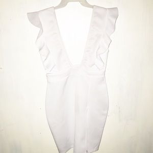 Prettylittlething white bodycon dress
